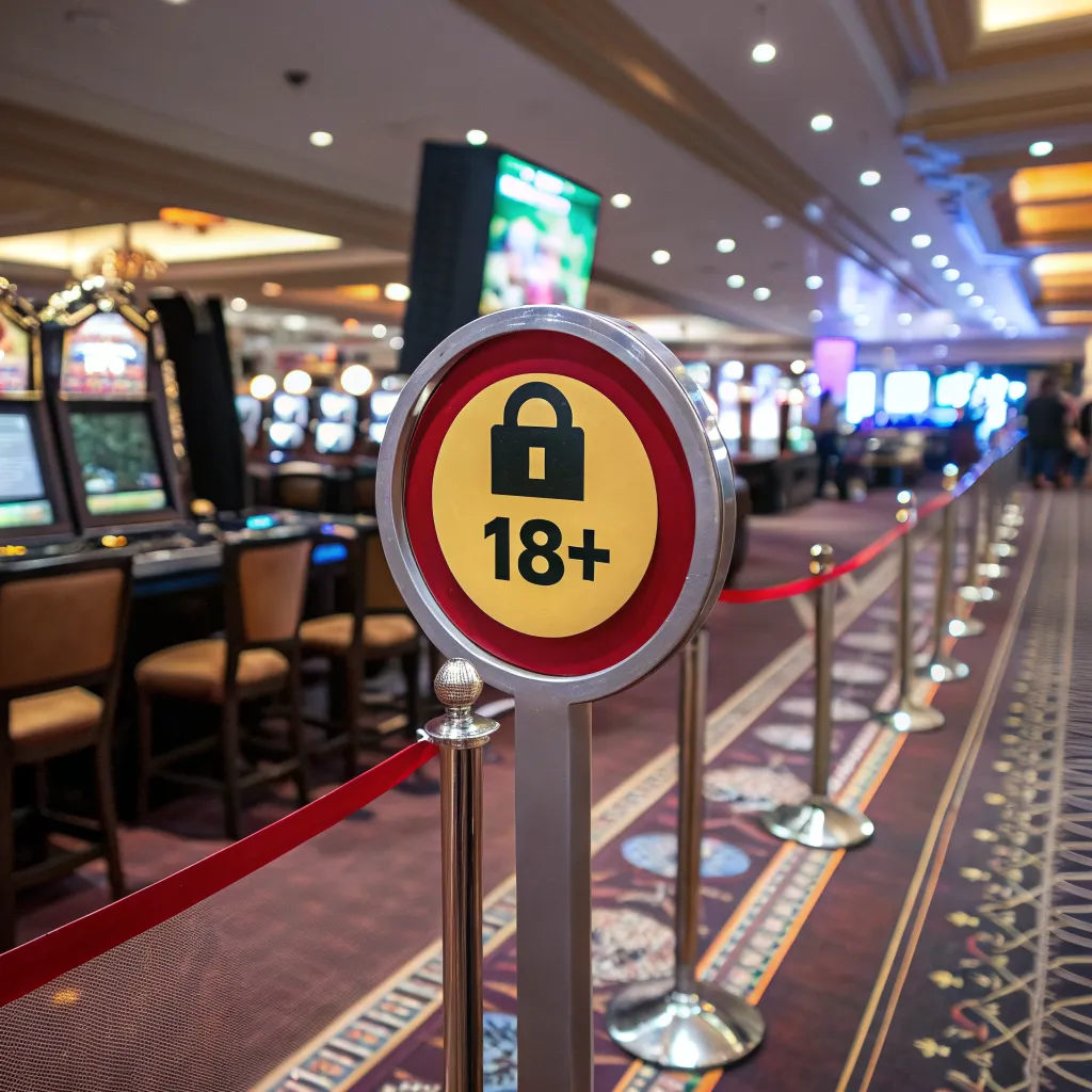 Ilustración de señal de advertencia de restricción de edad 18+ con candado de protección para menores