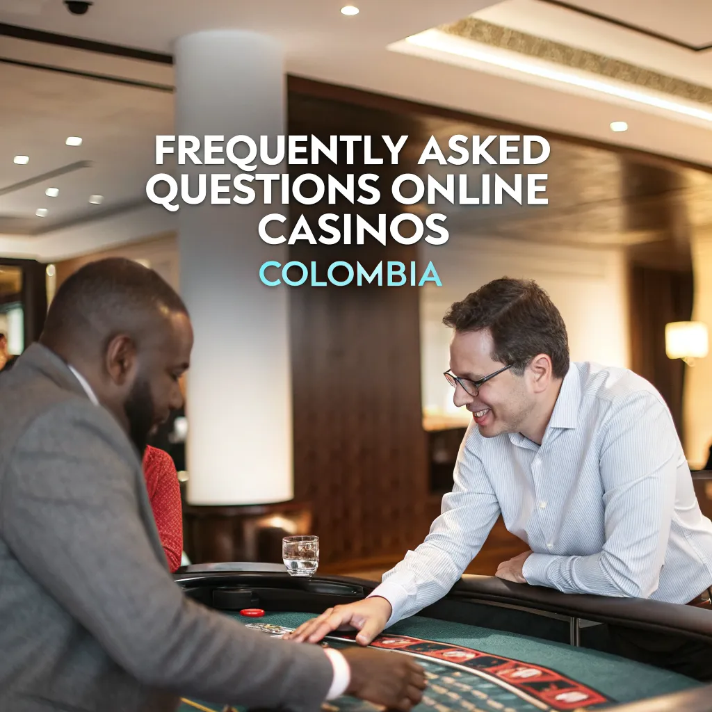 Ilustración de burbujas de preguntas frecuentes sobre casinos en línea en Colombia